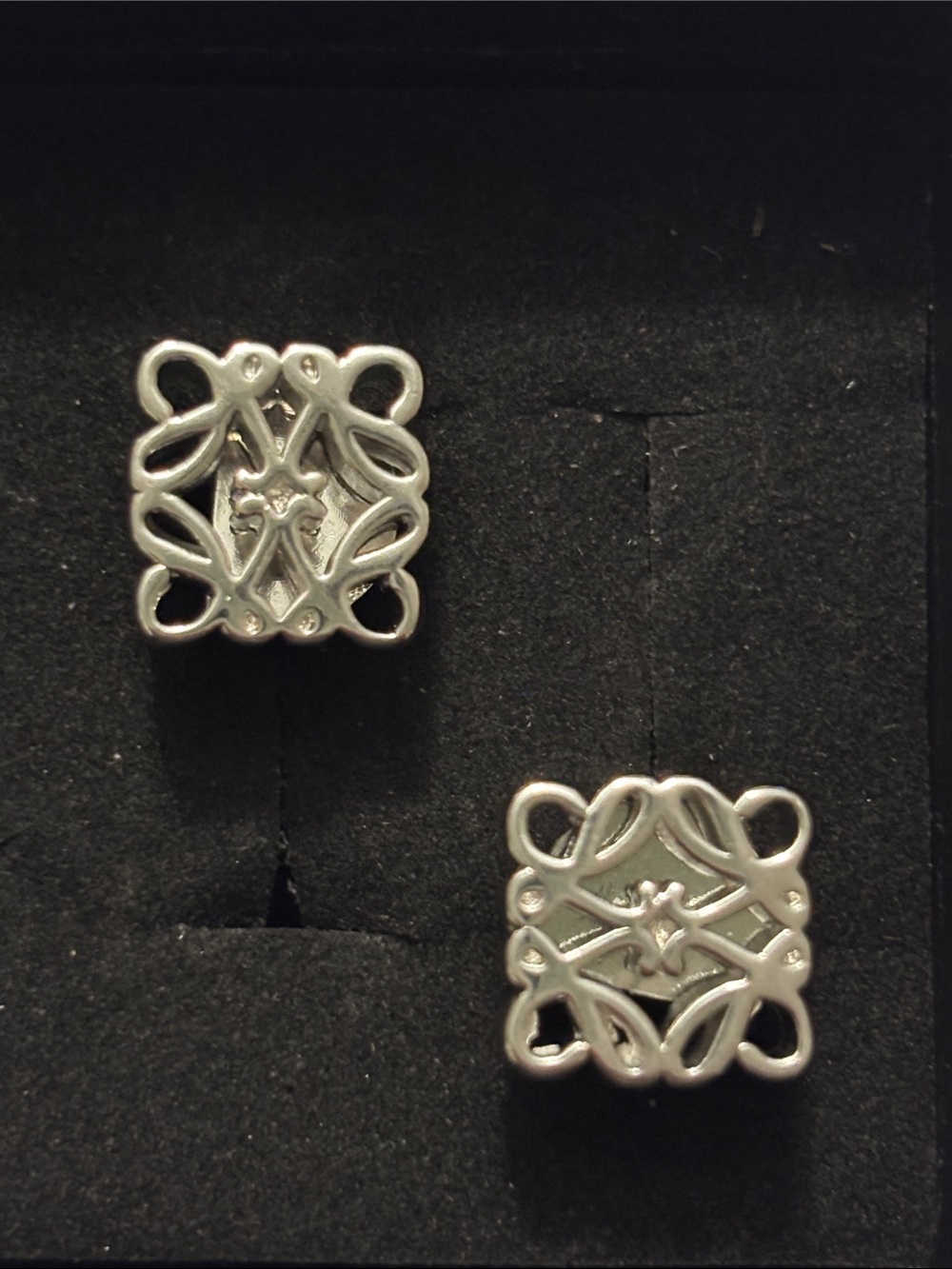 Loewe Silver Square Stud Earrings